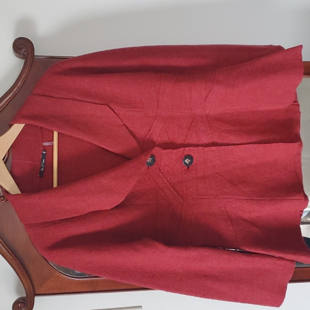 Nic + Zoe Red Wool Blazer Jacket Size PL